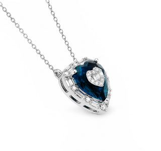 Dark Blue & White CZ Sterling Silver Chain | Nipura