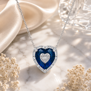 Dark Blue & White CZ Sterling Silver Chain | Nipura