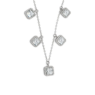 White Rhodium finish CZ Sterling Silver Chain | Nipura