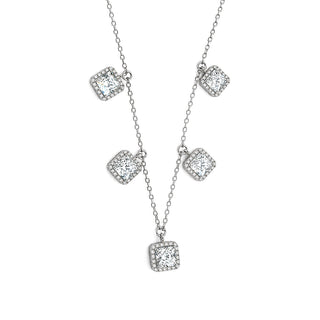 White Rhodium finish CZ Sterling Silver Chain | Nipura