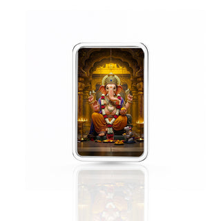 Nipura Divine Elegance – Lord Ganesha Silver Bar (Acrylic Painted) 10g 999 Purity