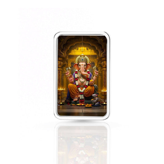 Nipura Divine Elegance – Lord Ganesha Silver Bar (Acrylic Painted) 10g 999 Purity
