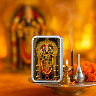 Nipura Grace of Tirupati – Lord Balaji 999 Silver Bar (10g, Acrylic Painted)