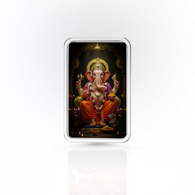 Nipura Divine Elegance – Lord Vinayaka Silver Bar (Acrylic Painted) 10g 999 Purity