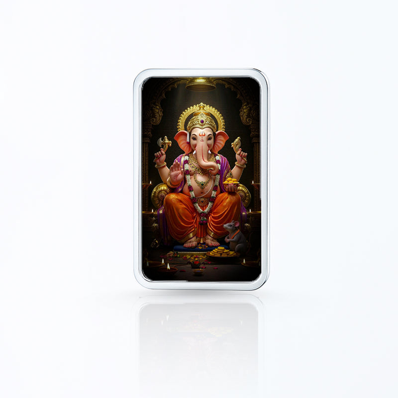 Nipura Divine Elegance – Lord Vinayaka Silver Bar (Acrylic Painted) 20g 999 Purity