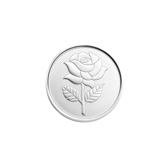 5g 999 Pure Silver Coin – Flower Embossed, Round Shape | Nipura gift pack