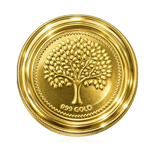 24KT – 999 Gold Coin | Tree of Life Design | Tamper-Proof Blister Pack