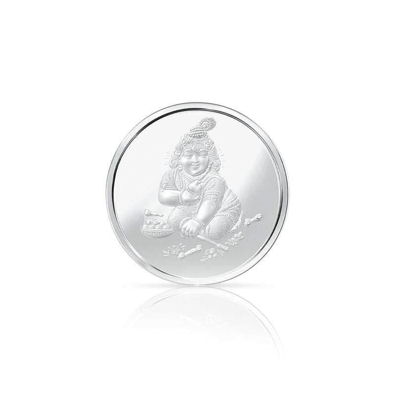 5g Pure Silver Coin – Bal Krishna Engraving | Divine Collectible | Premium Gift Item