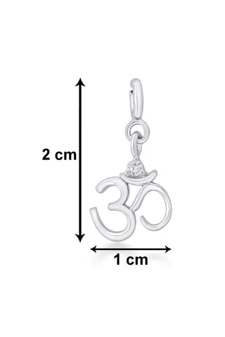 Nipura 925 Sterling Silver Zircon OM Charm Pendant(without chain)