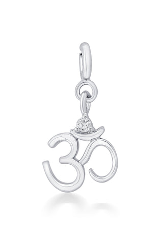 Nipura 925 Sterling Silver Zircon OM Charm Pendant(without chain)