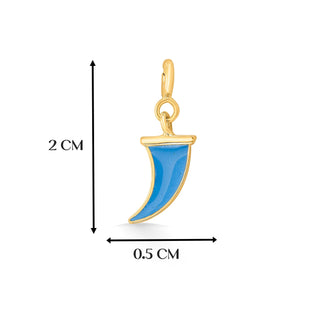 Tiger Tooth Enamel Charm 925 Sterling Silver Pendant(without chain)