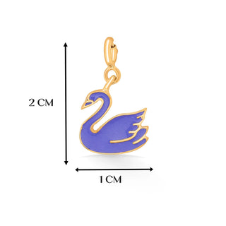 Purple Swan Charm 925 Sterling  Silver Pendant(without chain)