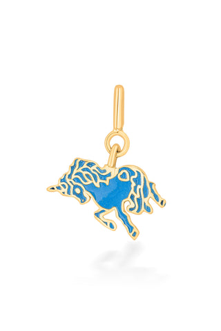 Nipura 925 Sterling Silver Blue Unicorn Charm Pendant(without chain)