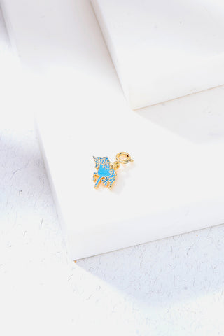 Nipura 925 Sterling Silver Blue Unicorn Charm Pendant(without chain)