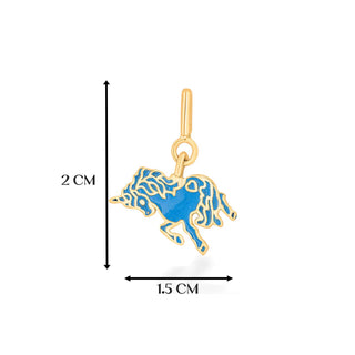 Blue Unicorn Charm 925 Sterling Silver Pendant(without chain)