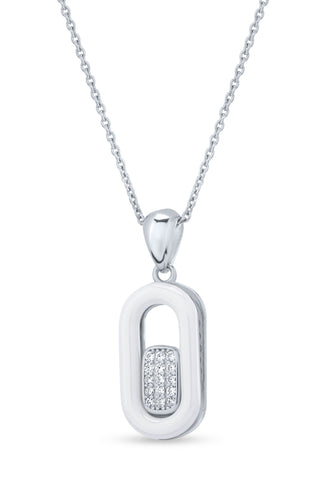 Nipura 925 Sterling Silver Geometric Zircon Pendant Set