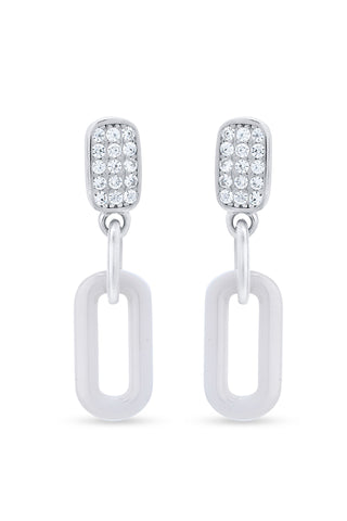 Nipura 925 Sterling Silver Geometric Zircon Pendant Set