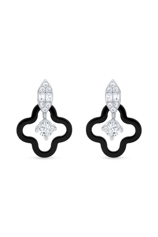 Nipura 925 Sterling Silver Black Clover Pendant Set