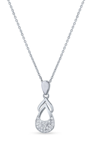 Nipura 925 Sterling Silver Graceful Teardrop Zircon Pendant Set