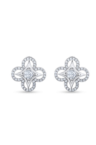 Nipura 925 Sterling Silver Clover Zircon Pendant Set