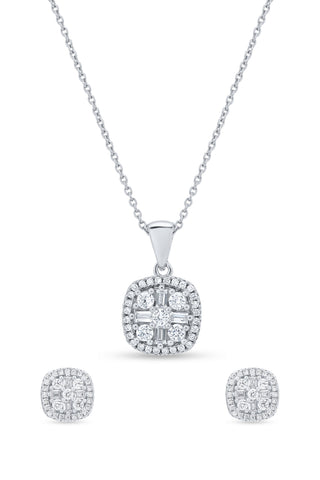 Nipura 925 Sterling Silver Classic Zircon Pendant Set