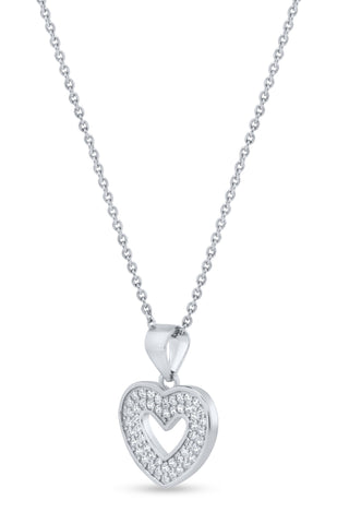 Nipura 925 Sterling Silver Heart Zircon Pendant Set