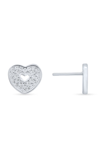 Nipura 925 Sterling Silver Heart Zircon Pendant Set