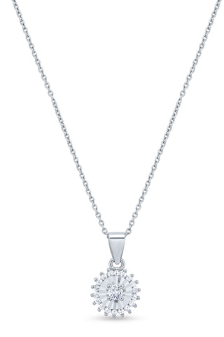 Nipura 925 Sterling Silver Sparkling Sunburst Pendant Set