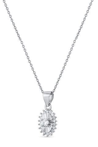 Nipura 925 Sterling Silver Sparkling Sunburst Pendant Set