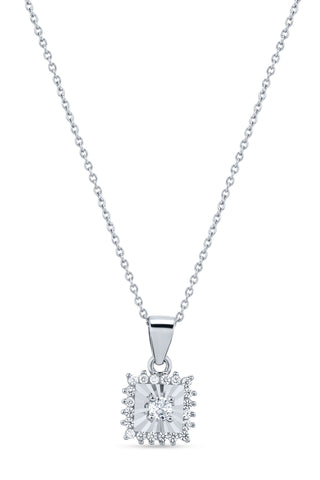 Nipura 925 Sterling Silver Classic Solitaire Pendant Set