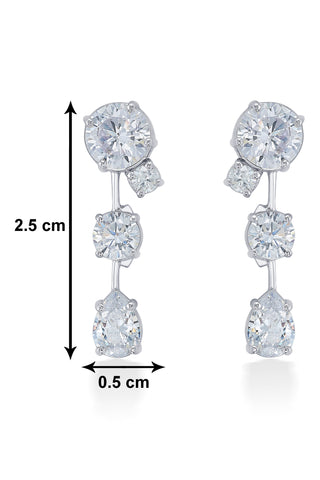 Nipura 925 Sterling Silver Zircon Struck Earrings