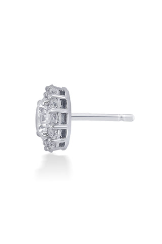 Nipura 925 Sterling Silver Zircon Halo Stud Earrings