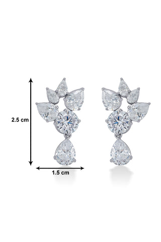 Nipura 925 Sterling Silver Zircon Pear Drop Earrings