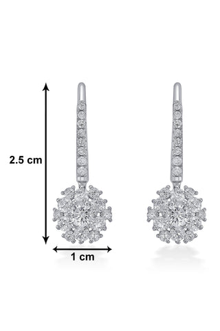 Nipura 925 Sterling Silver Classic Zircon Drop Earrings