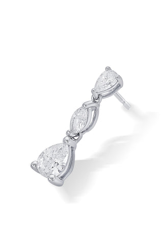 Nipura 925 Sterling Silver Zircon String Stud Earrings