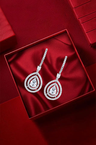 Nipura 925 Sterling Silver Radiant Crystal Drop Earrings – Elegant Sparkling Jewelry for Women, Great for Gifting.