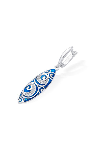 Nipura 925 Sterling Silver Enchanted Blue Enamel Bali Earrings