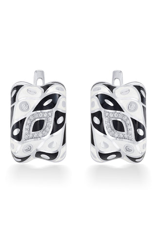 Nipura 925 Sterling Silver Black Untamed Enamel Bali Earrings