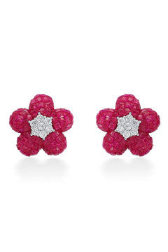 Nipura 925 Sterling Silver Pink Freesia Zircon Earrings