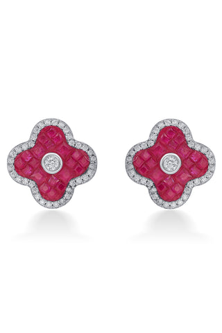 Nipura 925 Sterling Silver Pink Cornus Zircon Earrings