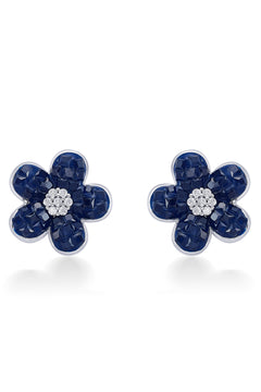 Nipura 925 Sterling Silver Blue Azalea Zircon Earrings