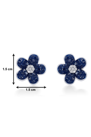 Nipura 925 Sterling Silver Blue Azalea Zircon Earrings