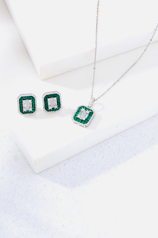 Nipura 925 Silver Green Casper Zircon  Earrings| Sterling silver | Invisible set jewelry|Baguette| 925 silver gemstone studs for women |Fashionable modern earrings |