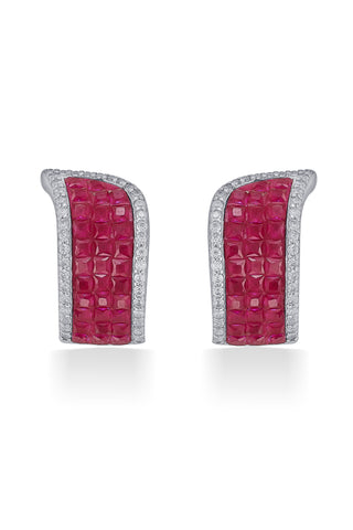 Nipura 925 Sterling Silver Pink Marzia Zircon Earrings