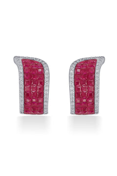 Nipura 925 Sterling Silver Pink Marzia Zircon Earrings