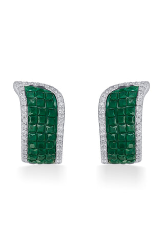 Nipura 925 Sterling Sterling Silver Green Marzia Zircon Earrings