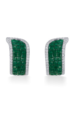 Nipura 925 Sterling Sterling Silver Green Marzia Zircon Earrings