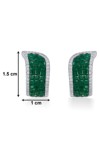 Nipura 925 Sterling Sterling Silver Green Marzia Zircon Earrings