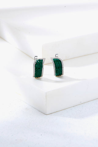 Nipura 925 Sterling Sterling Silver Green Marzia Zircon Earrings