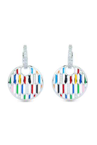 Nipura 925 Sterling Silver Palette of Style Enamel Bali Earrings